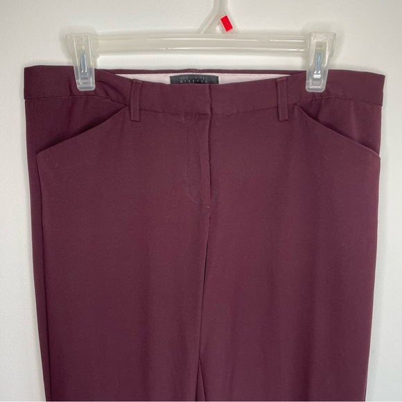 Vintage The Limited Solid Dark Maroon Red Straight Leg Trousers Dress Pants - Picture 3 of 5
